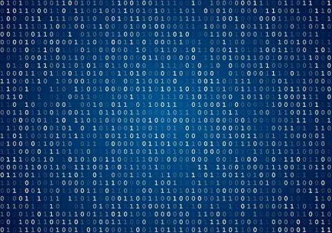 Blue binary code 库存插图