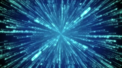Blue binary code - matrix, Internet, computers concept - 3D 4k animation Stock Footage 151192445