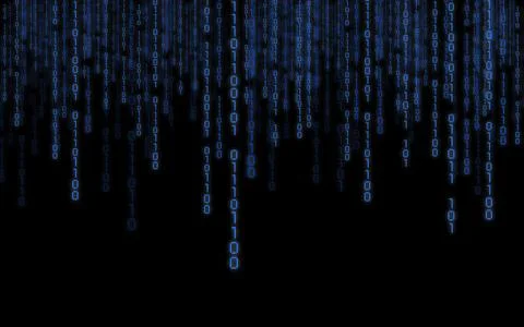 Blue binary code - matrix style background Stock Illustration