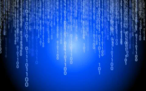 Blue binary code - matrix style background Stock Illustration