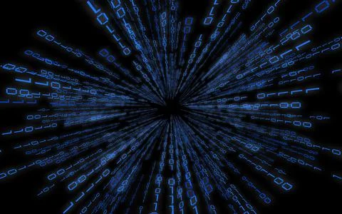 Blue binary code - matrix style background Stock Illustration