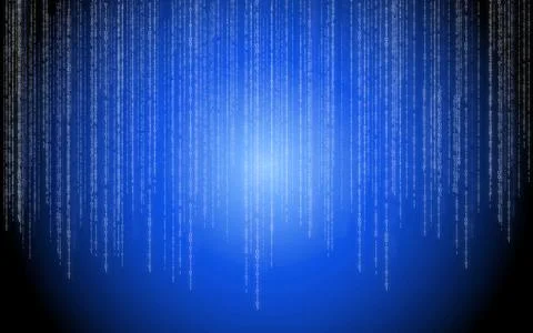 Blue binary code - matrix style background Stock Illustration