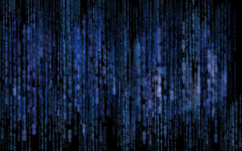 Blue binary code - matrix style background Stock Illustration