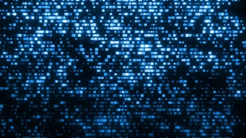 Blue Binary Code with Moving Data Blocks for Cyber Tech, AI, and Big Data Stock Footage 306491328
