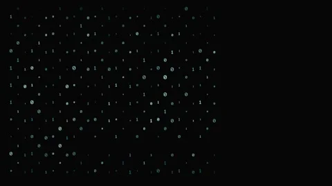 Blue binary code numbers scrolling on a black background Stock Footage 346663506