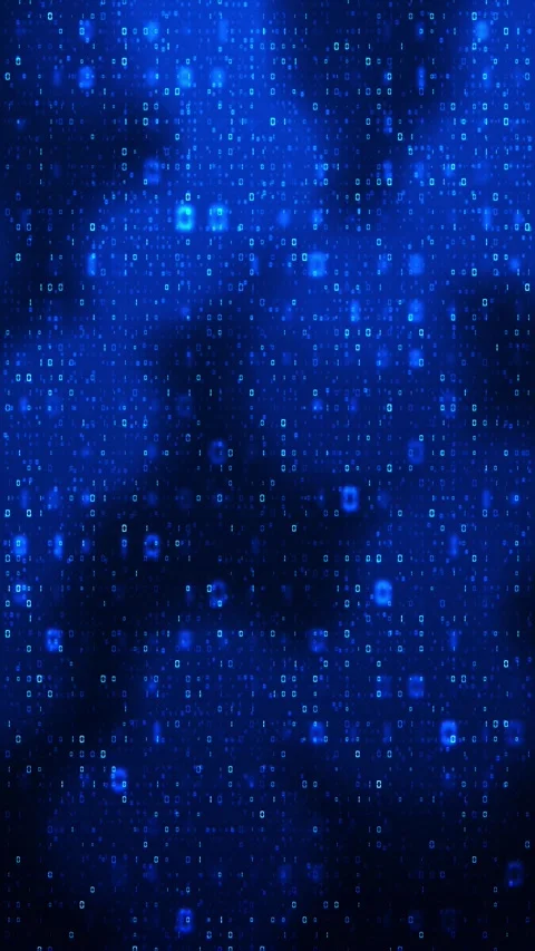 Blue Binary Code Rain Digital Data Technology Background Video stock 341359558