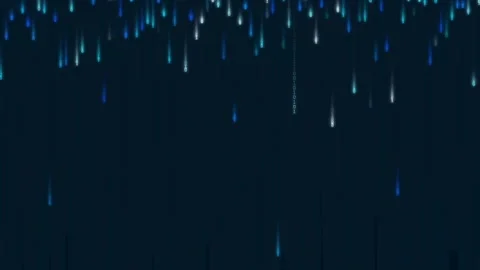 Blue binary code rain drops in the matrix style Stock Footage 311304996