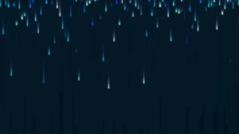 Blue binary code rain drops flow in the matrix style Stock Footage 311305057
