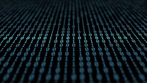 Blue Binary Code Scrolling Shallow Focus Stock Footage 77973933