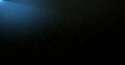 Blue Binary code scrolling through digital landscape Stock Footage 114997181