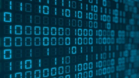 Blue binary code scrolling vertically Stockbeeldmateriaal 115091608
