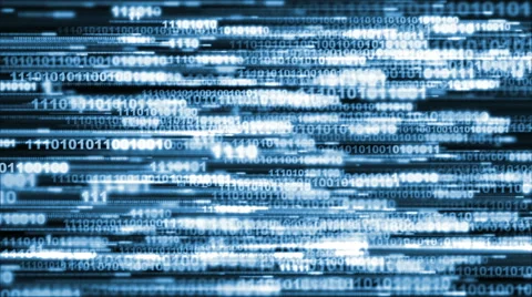 Blue Binary Code Streaming Across Screen San Serif Stock-Footage 48872954