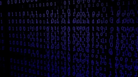 Blue Binary Codes, moving in a loop (3d rendering) Stock Footage 84643937