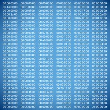 Blue binary computer code Stock Illustration