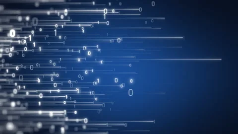 Blue binary data lines animation loop Stock Footage 205257490