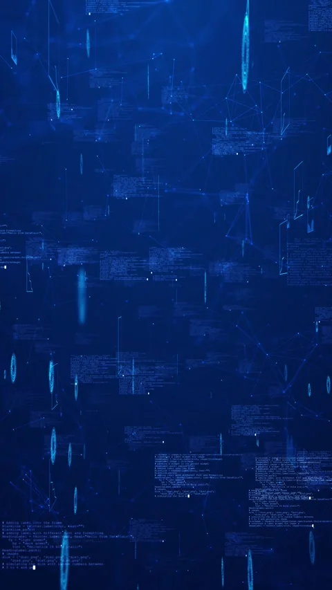Blue Binary Data Software Programming Code Background. Random Parts of Program Stock Footage 333792303