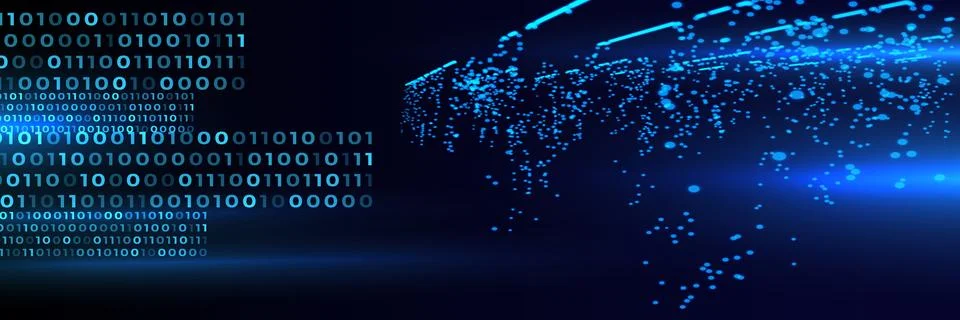 Blue Binary Data Software Programming Code Background. Random Parts of Program Stock Illustration