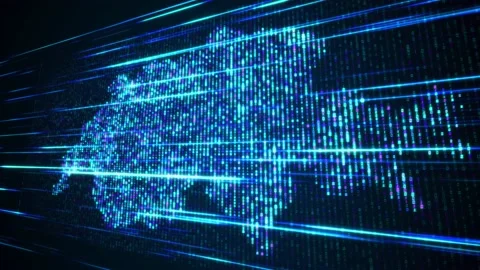 Blue Binary Digital Mosaic Grid Map Of Switzerland Perspective View Light Streak Stock Footage 238974290