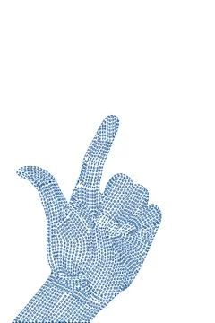 Blue binary hand イラスト素材