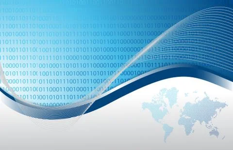 Blue binary international internet background Stock Illustration