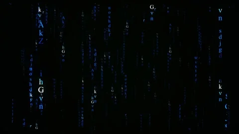 Blue Binary Matrix Digital Code Rain Data Falling Background Stock Footage 320959675