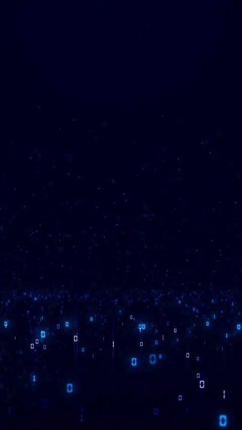 Blue binary particle field background glowing digital numbers, floating specks, Stock Footage 340527798