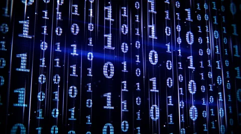 Blue binary rows seamless loop animation 4k (4096x2304) Stock Footage 49929415