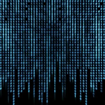 Blue binary stream on the screen Stock Illustration