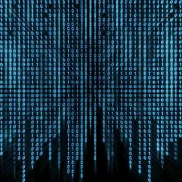 Blue binary stream on the screen Illustrazione stock