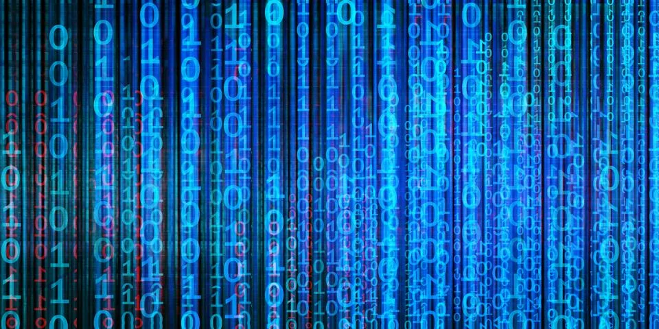 Blue Binary Technology Background イラスト素材
