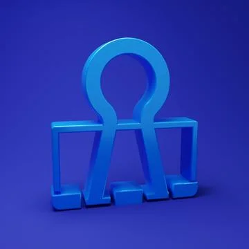 Blue Binder clip icon isolated on blue background. Paper clip. Minimalism c.. Stock Illustration