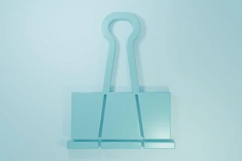 Blue Binder clip icon isolated on blue background. Paper clip. Minimalism c.. Stock Illustration