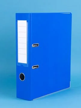 Blue  Binder File Folder, close up. brand identity design set mockup: folder, Stock Photos