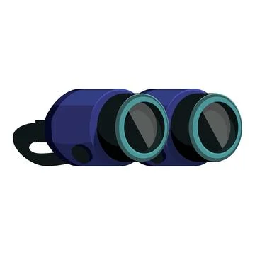 Blue binoculars observing distant objects, enhancing vision and exploration Stock Illustration