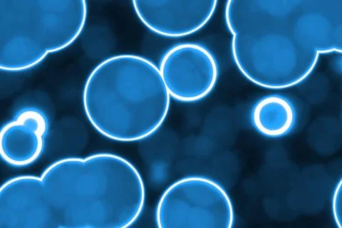 Blue bio fluorescent shining pattern digital drawn background Illustrazione stock