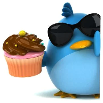 Blue bird - 3D Illustration Illustrazione stock
