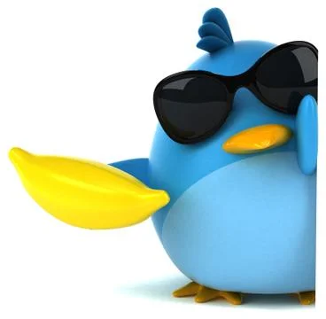 Blue bird - 3D Illustration Stock Illustration