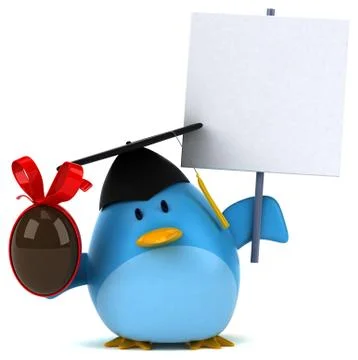 Blue bird - 3D Illustration Stock Illustration