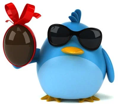 Blue bird - 3D Illustration Stock Illustration
