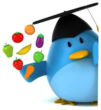 Blue bird - 3D Illustration Stock Illustration