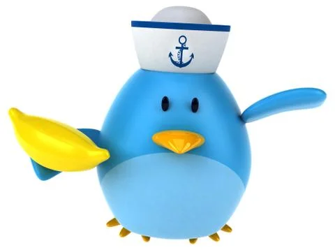 Blue bird - 3D Illustration Stock Illustration