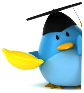 Blue bird - 3D Illustration Stock Illustration