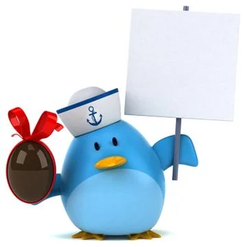 Blue bird - 3D Illustration Stock Illustration