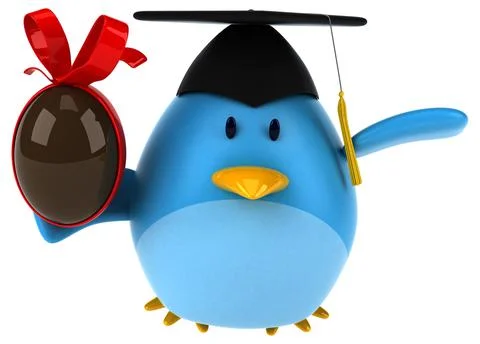 Blue bird - 3D Illustration Stock Illustration
