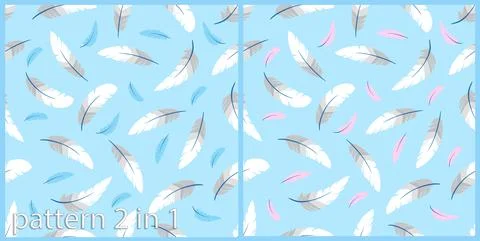 Blue bird feathers pattern vector Stock Illustration