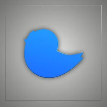 Blue bird flat icon vector with shadow Stock Illustration