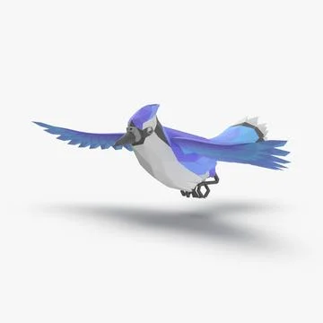 Blue Bird Flying 3D Model