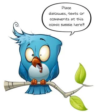 Blue Bird Freaking Out Stock Illustration