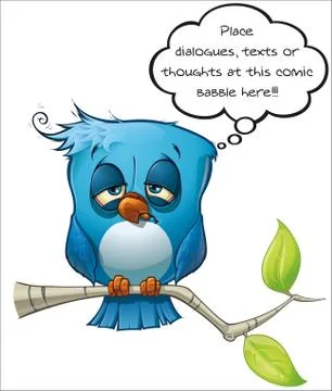 Blue Bird Hangover Stock Illustration