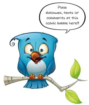 Blue Bird Happy Stock Illustration